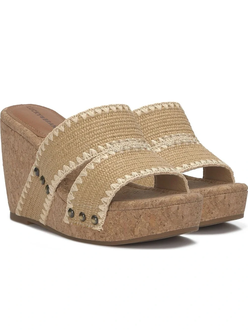 Lucky brand cork Wedge Slide Sandal - Natural size 11.